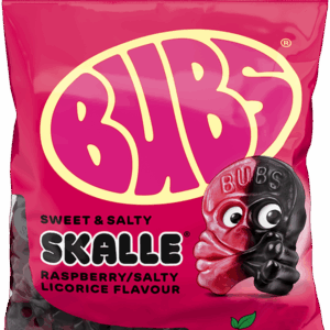 BUBS Raspberry Salty Licorice SKALLE